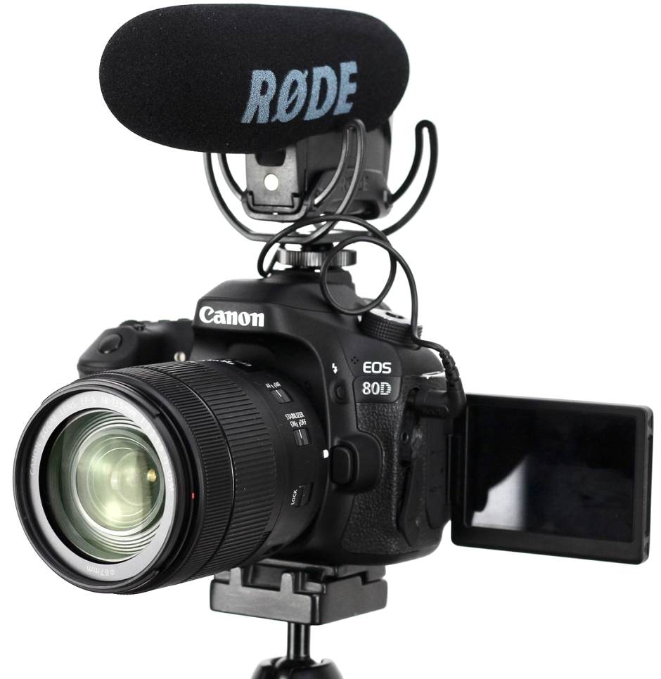 Canon Kamera mit Zusatzmikrofon