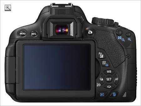 Bild: DSLR Kamera Canon EOS 650D Rckansicht (Kameradisplay)