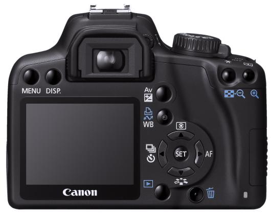 Foto: Digitale SLR Kamera CANON EOS 1000D Ansicht von Hinten