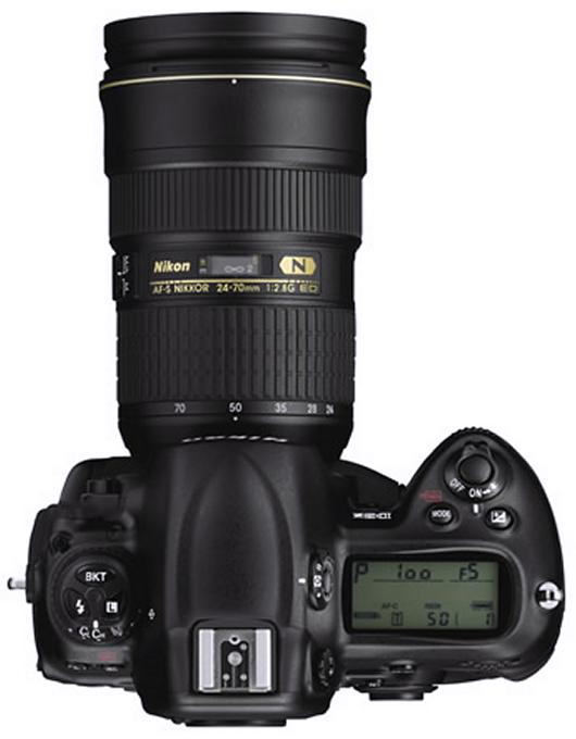 Foto: Digitale Spiegelreflexkamera Nikon D3X Ansicht von Oben